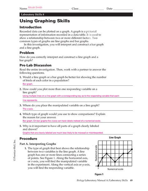 using science skills analyzing a laboratory investigation prentice hall|Using Graphing Skills.